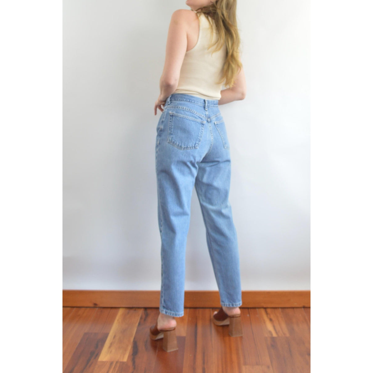 31 x 30 high rise mid wash land’s end 90s fit denim