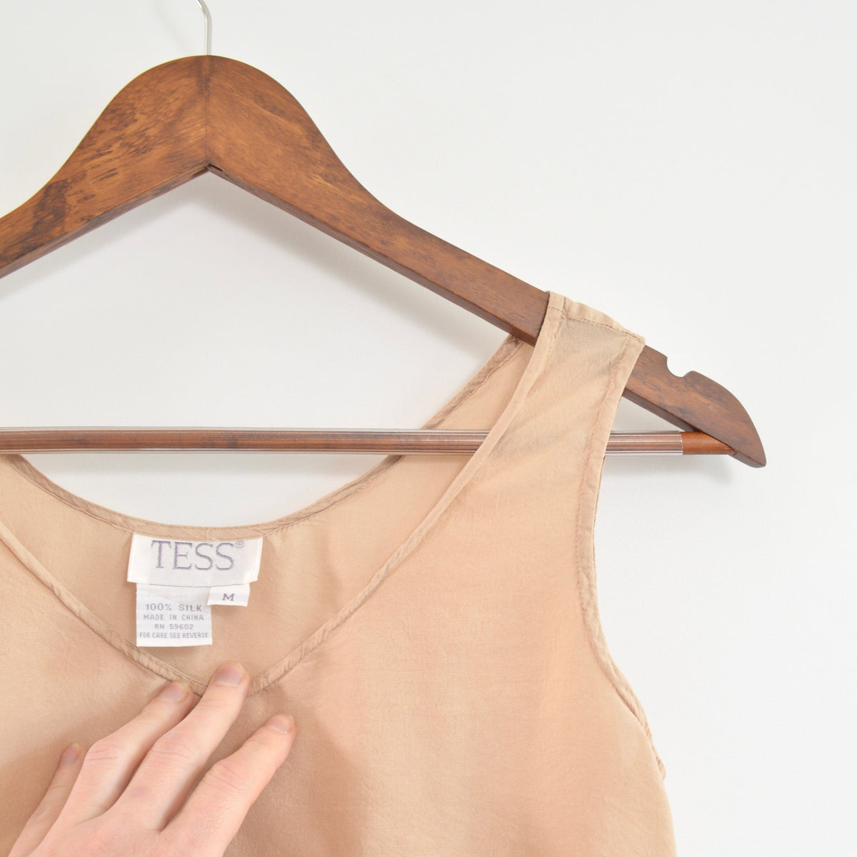dusty rose simple wide strap pure silk tank
