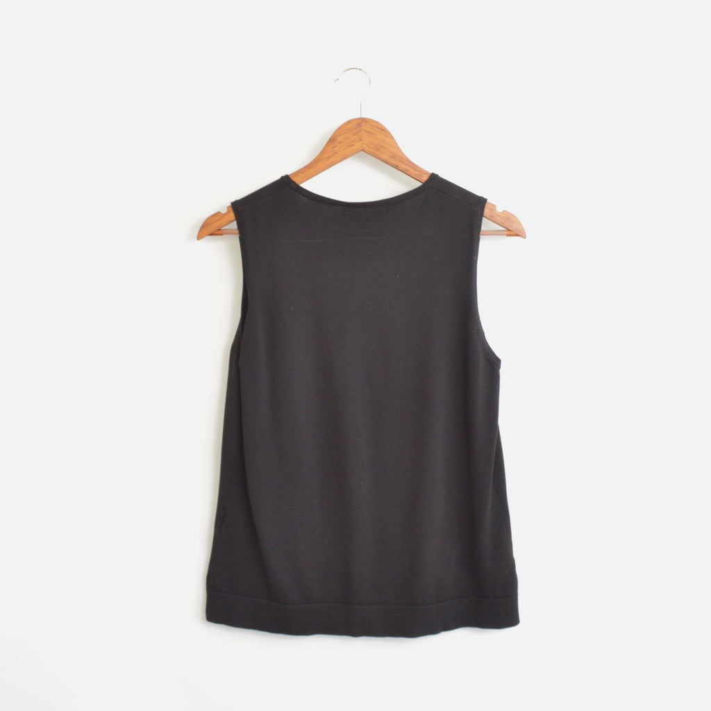 lightweight silk blend slinky black sweater tank