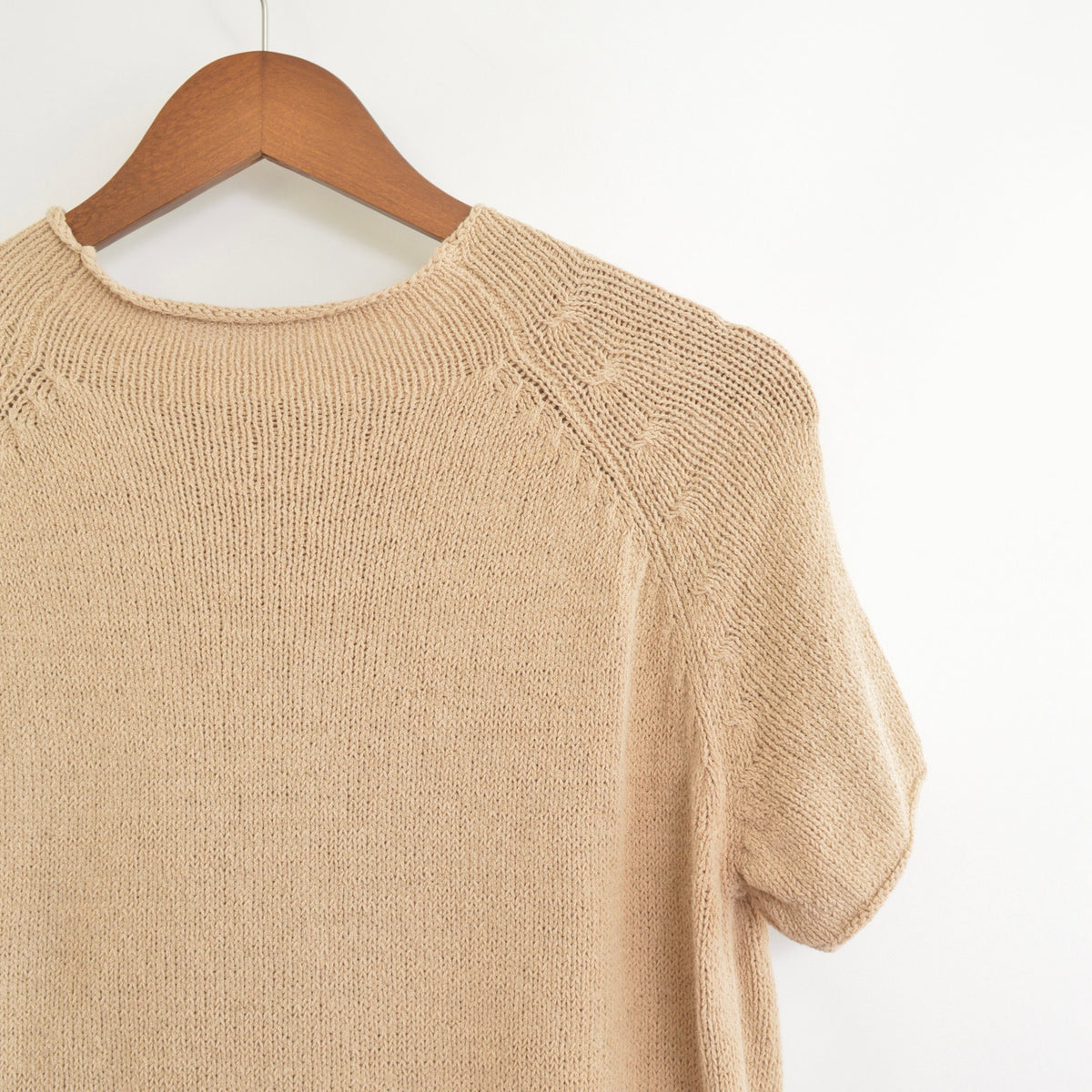 nubby taupe knit sweater tee