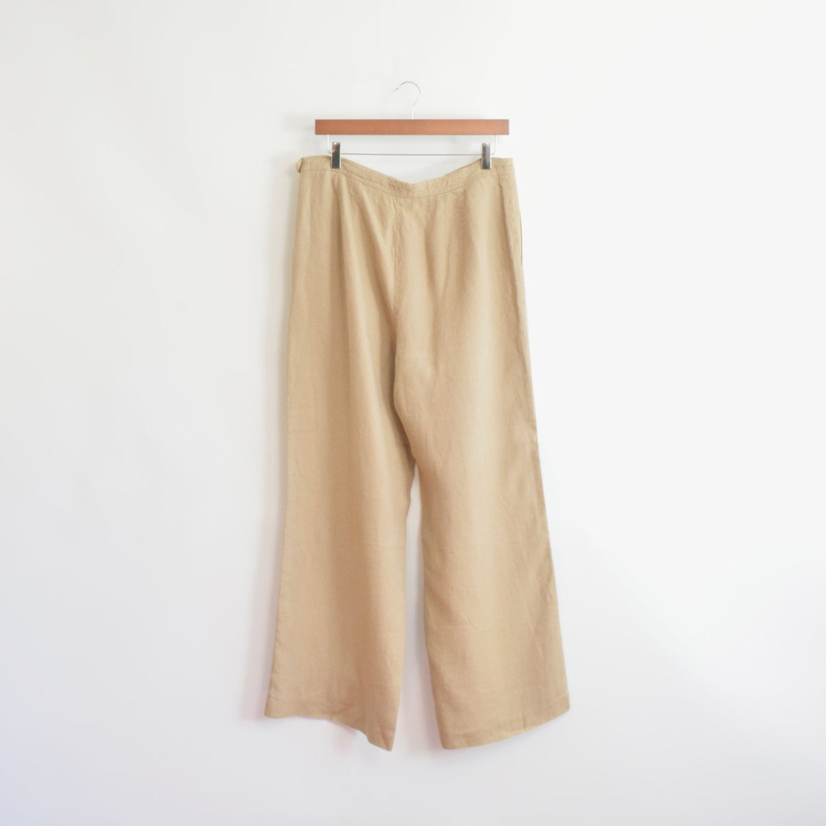 fully lined wide leg tan linen pants