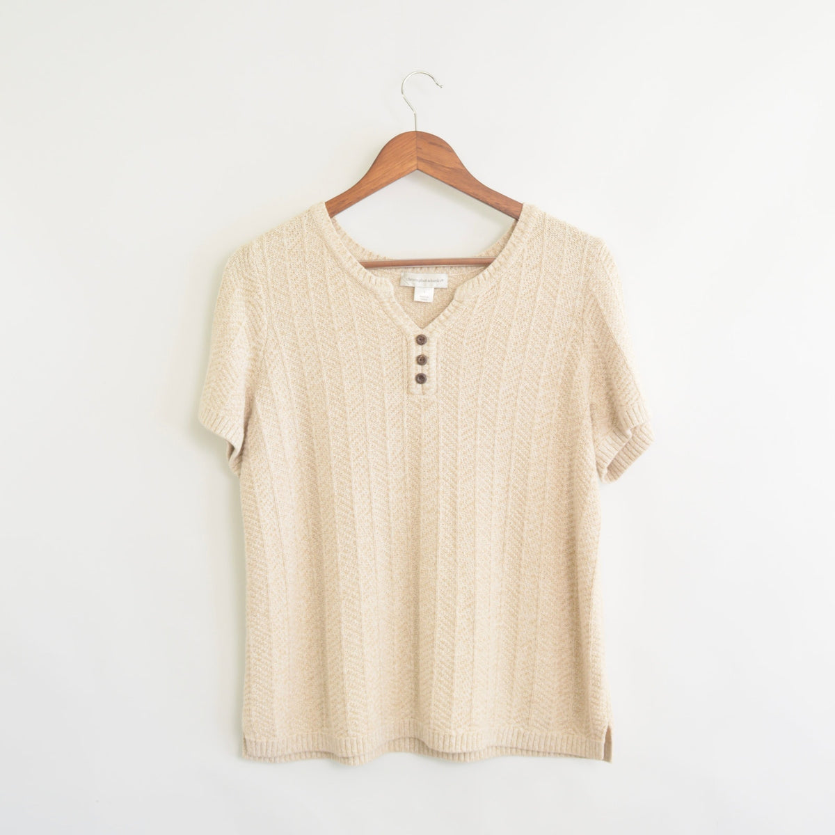 oversized cream and beige cotton sweater tee