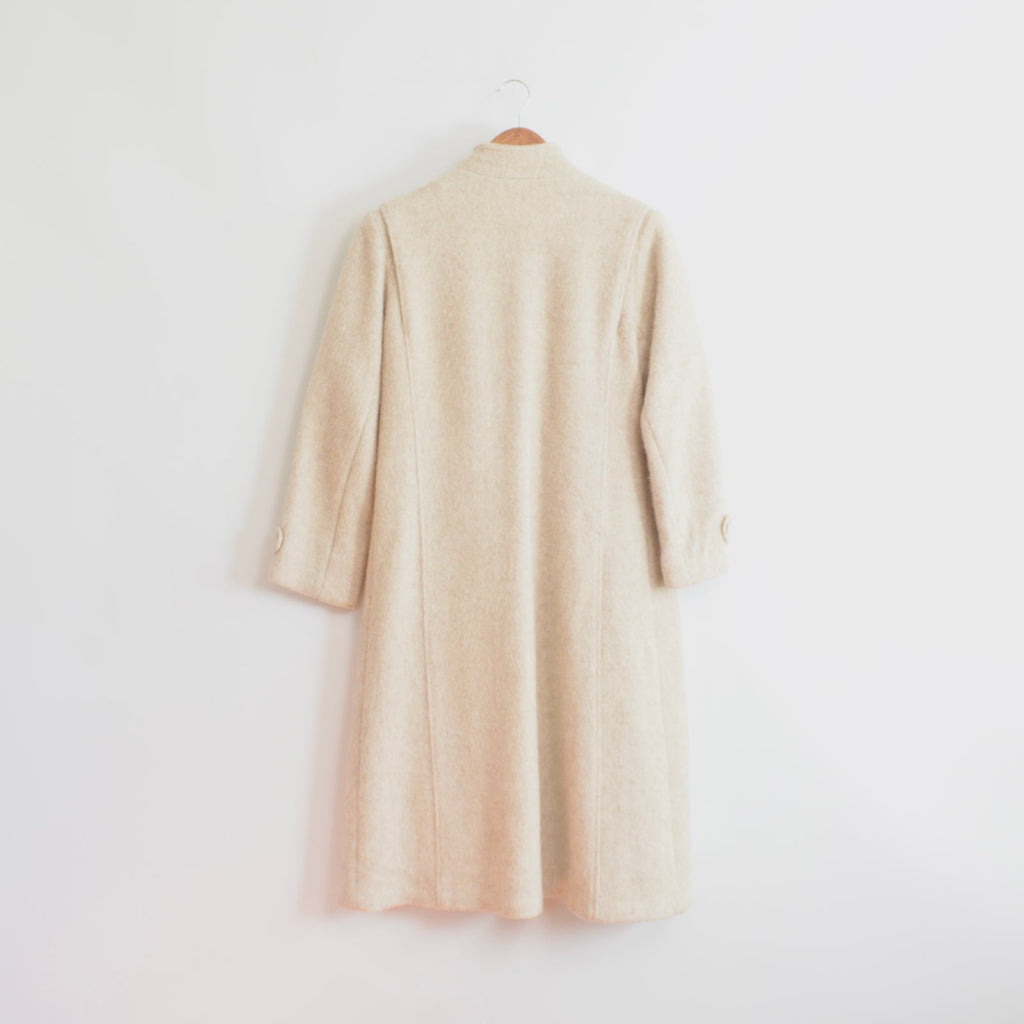 gorgeous mid length oatmeal wool coat by forecaster of boston