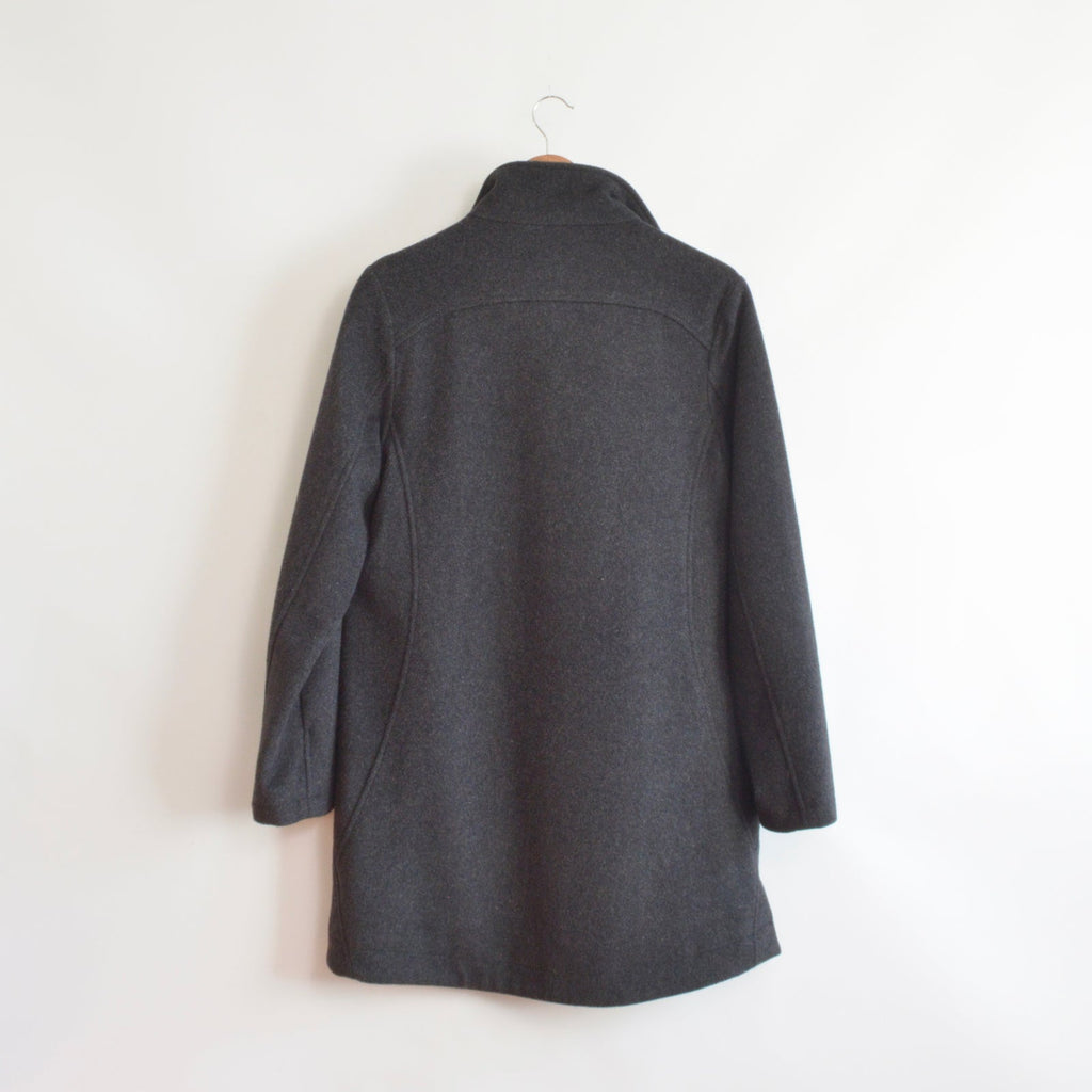 dark charcoal gray vintage pendleton zip up overcoat