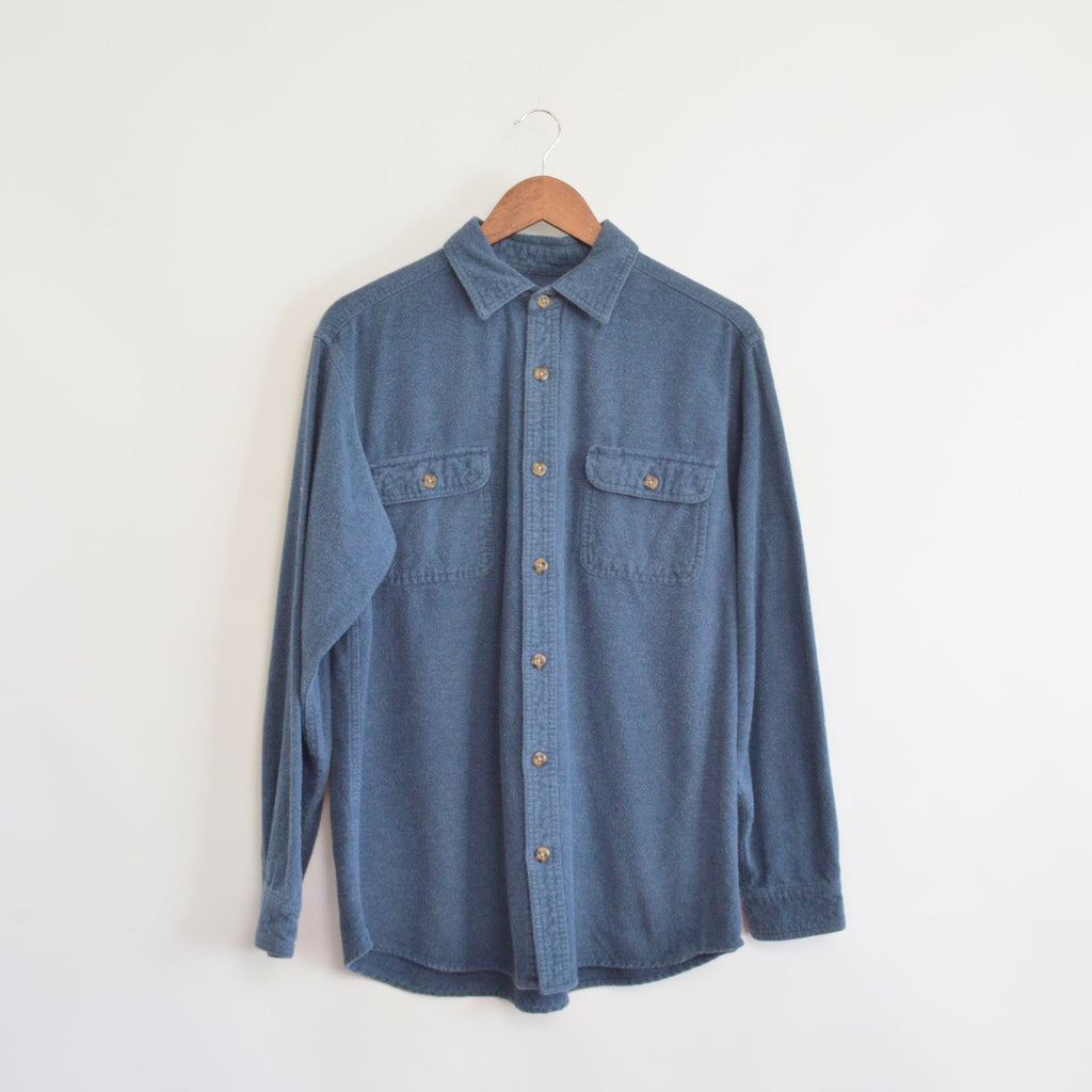 thick denim blue canyon guide flannel button down