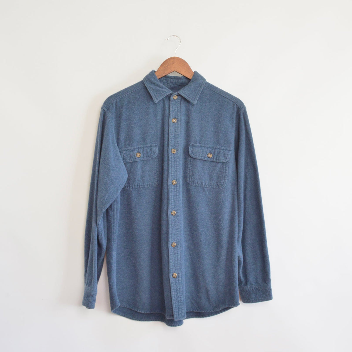 thick denim blue canyon guide flannel button down