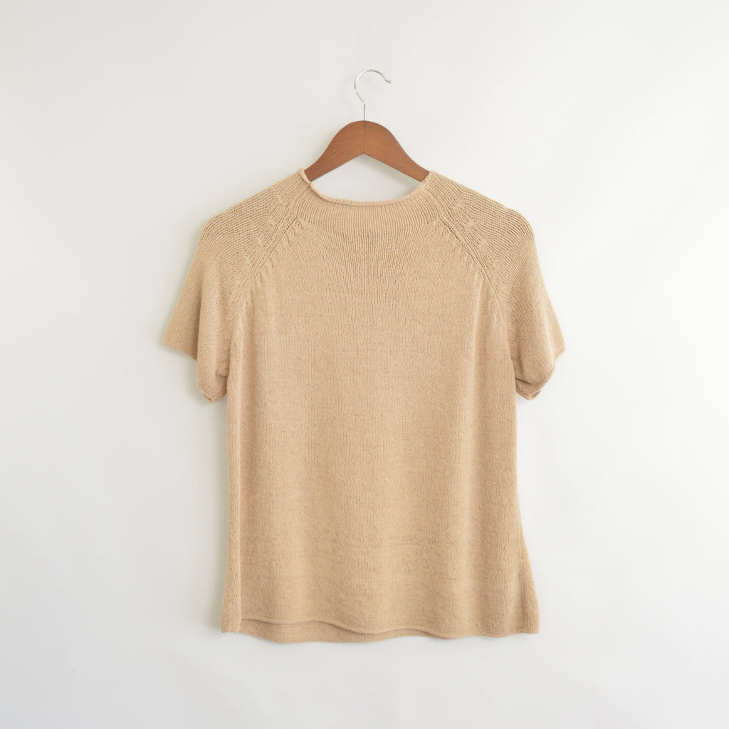 nubby taupe knit sweater tee