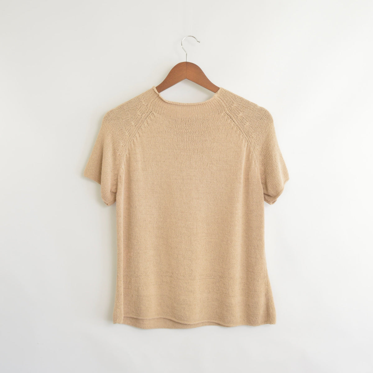 nubby taupe knit sweater tee