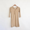 brown speckled long sleeve mini dress