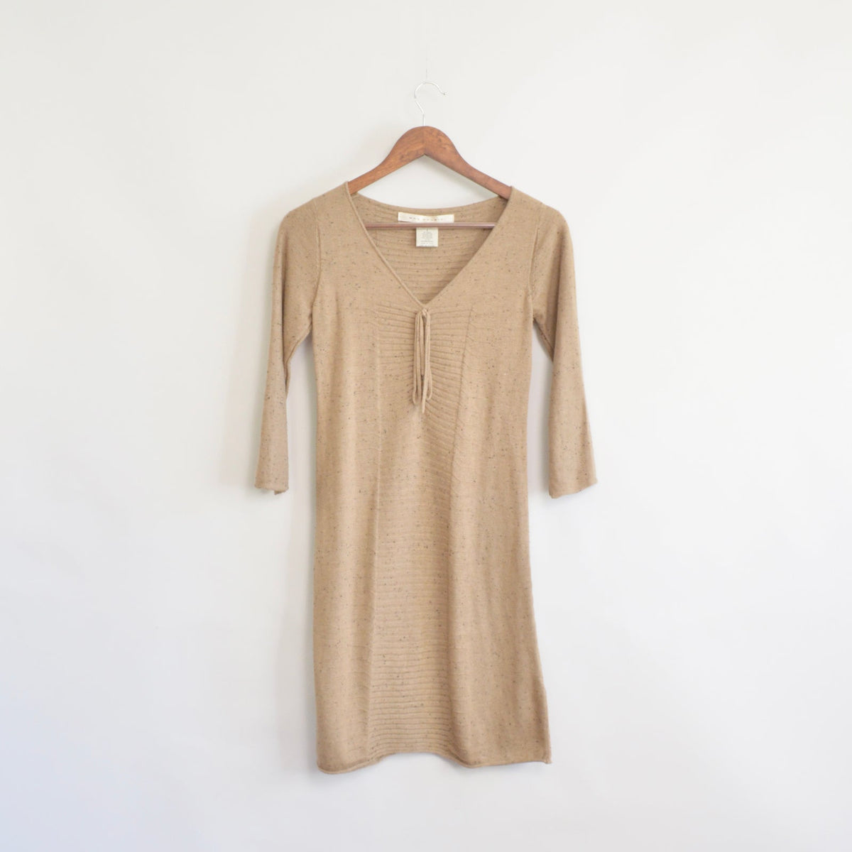 brown speckled long sleeve mini dress