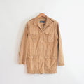 fully lined light brown vintage suede chore coat
