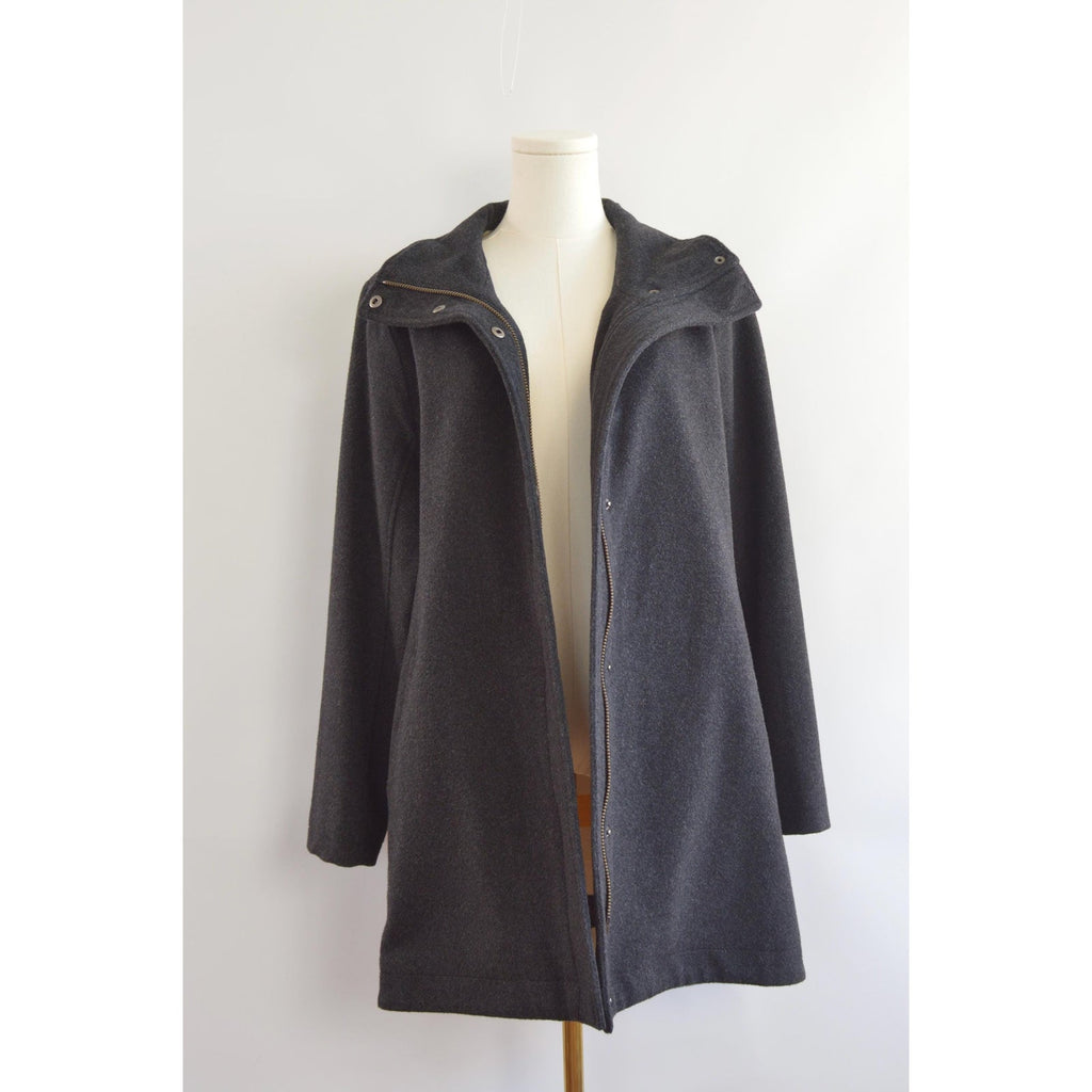 dark charcoal gray vintage pendleton zip up overcoat