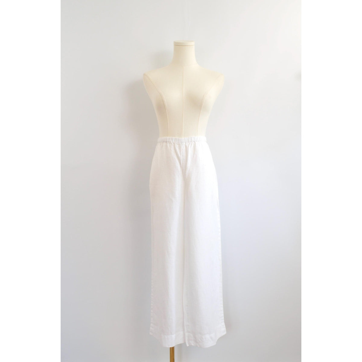white elastic waist jones ny white linen easy pants