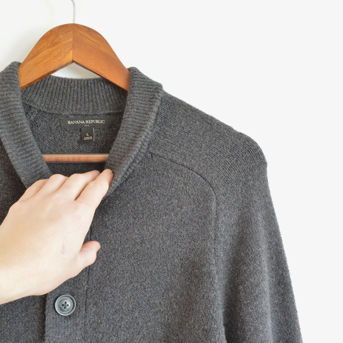 dark gray banana republic grandpa sweater