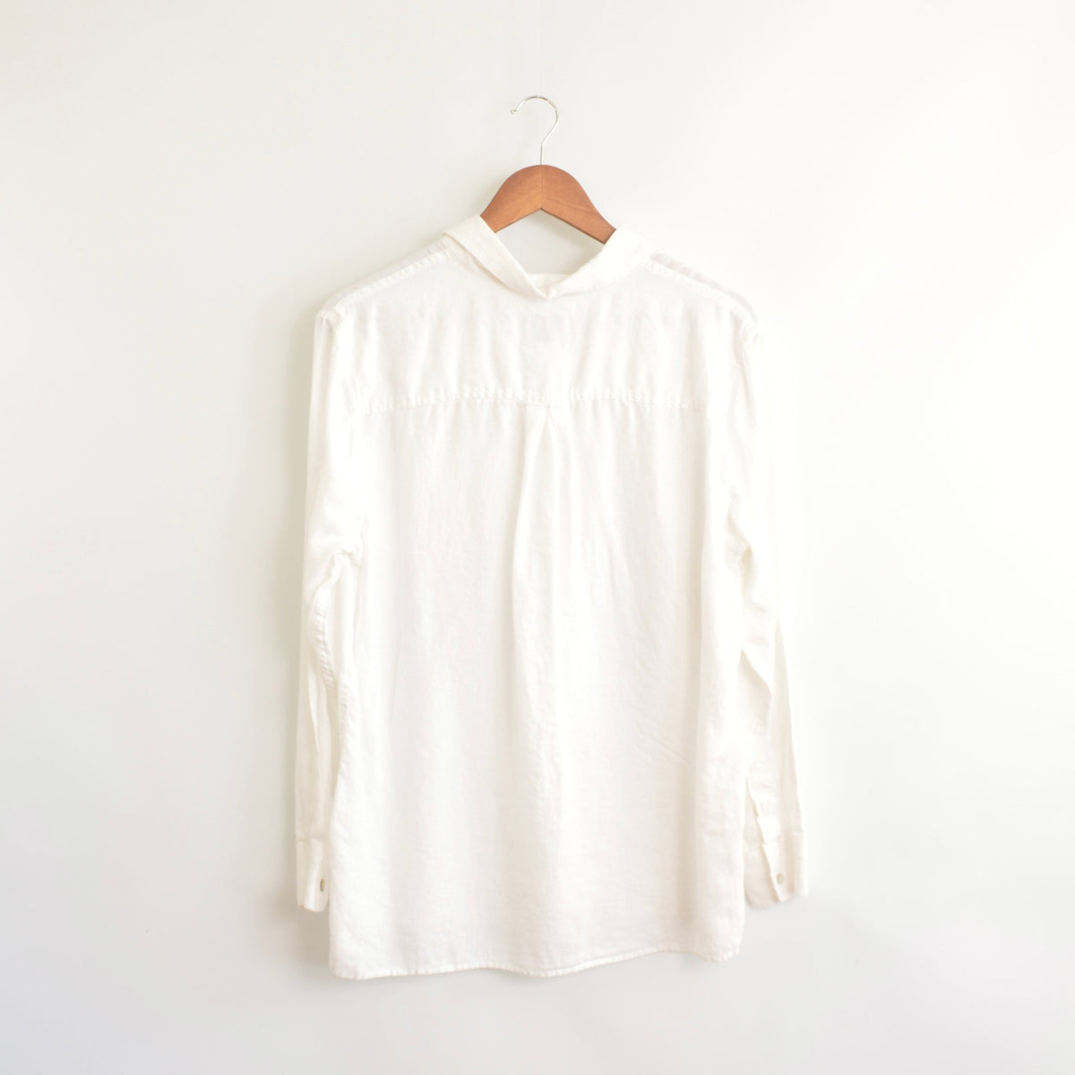 perfect flowy white linen button down top