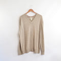 oversized cozy vintage ll bean v neck oatmeal wool sweater