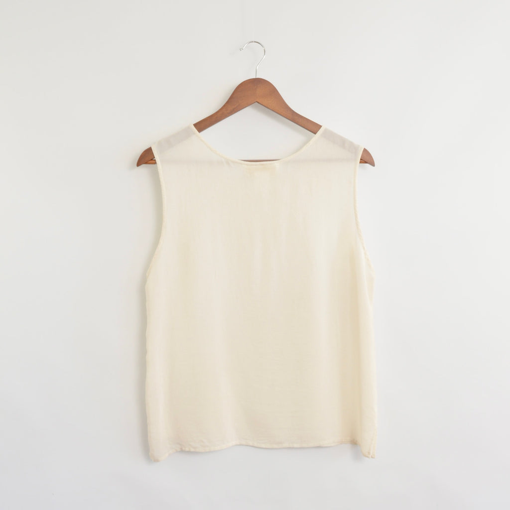 sheer creamy ivory silk tank