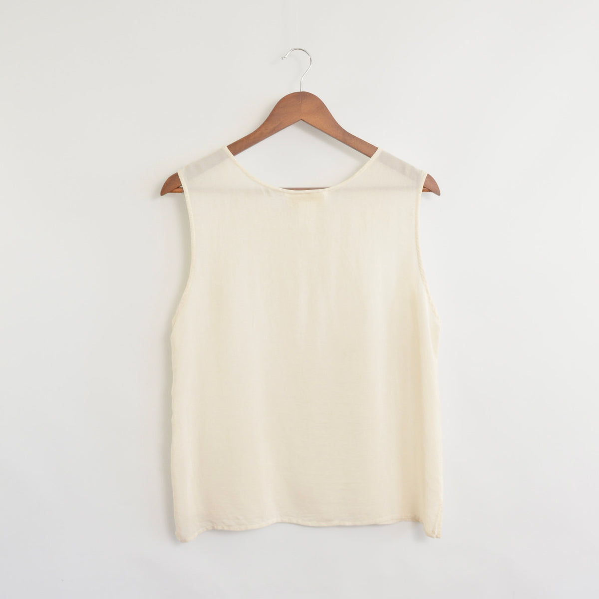 sheer creamy ivory silk tank