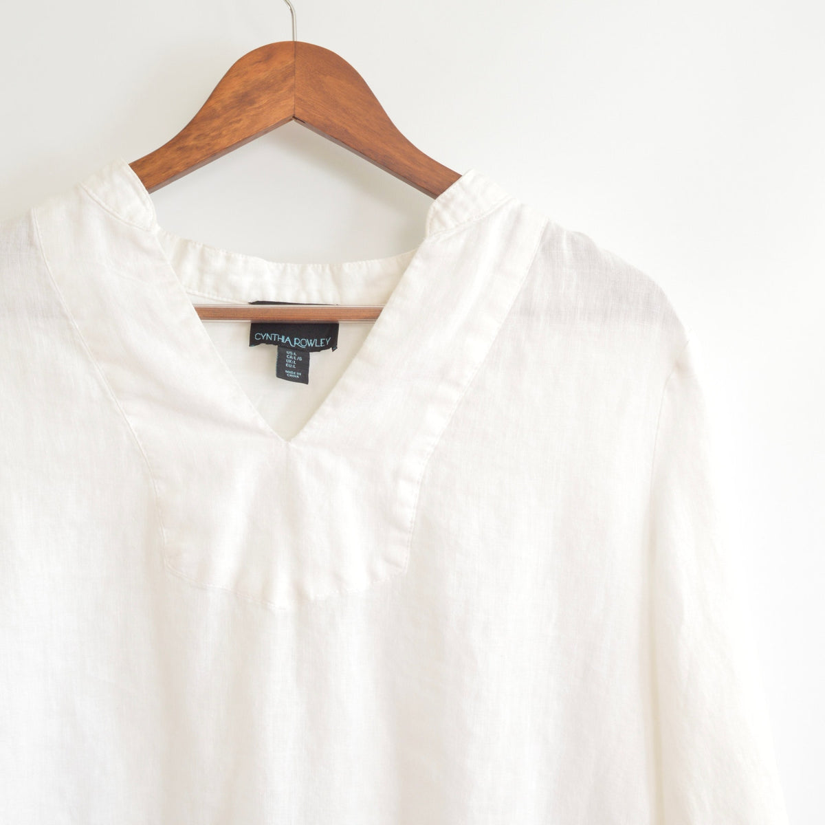 white pure linen vintage cynthia rowley blouse